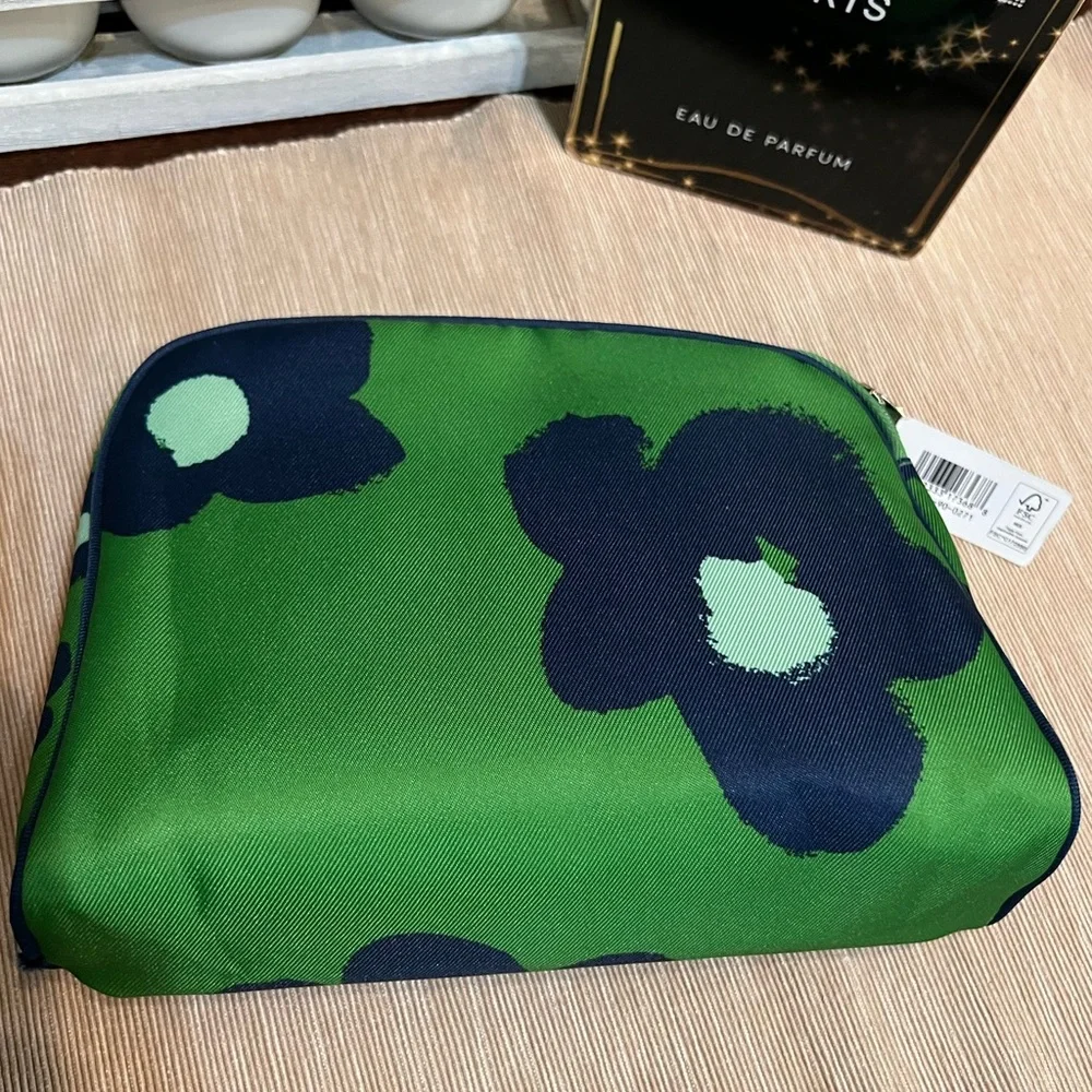 Clinique x Kate Spade Green and Blue Cosmetic Bag Set
